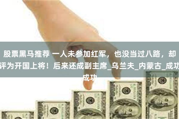 股票黑马推荐 一人未参加红军，也没当过八路，却评为开国上将！后来还成副主席_乌兰夫_内蒙古_成功